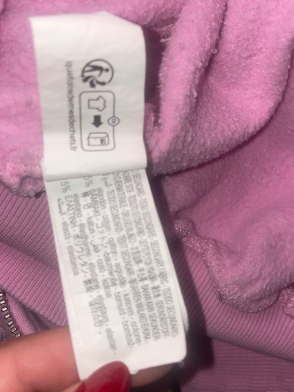 ZARA Hoodie Medium Pink Cropped Zip Sweater Colorful Bright Fitted Crop - Picture 6 of 6